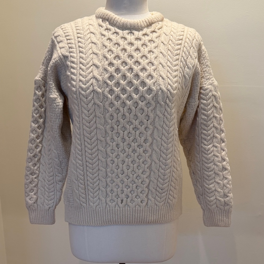 The Irish Store Elegant Cream Cable Knit Women’s Sweater